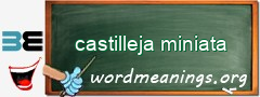 WordMeaning blackboard for castilleja miniata